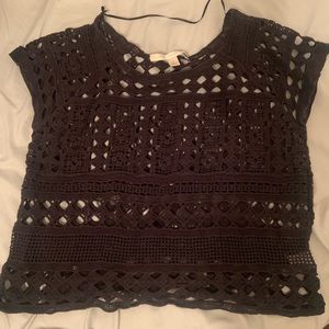 Black knit / crochet Lauren Conrad top